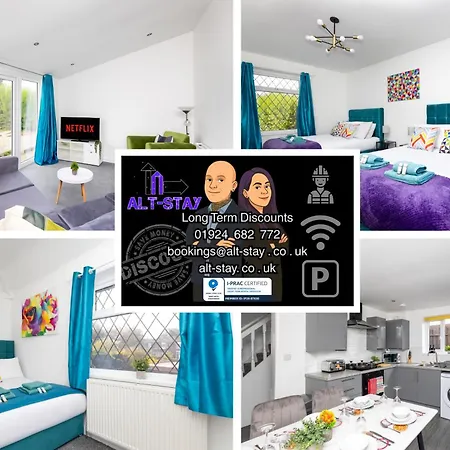 Temple By Alt-stay Contractor - 4 Bed Contractor With Parking, Wi-fi & Full Kitchen - Ideal For Long * 利兹